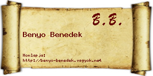Benyo Benedek névjegykártya