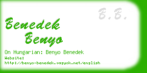 benedek benyo business card